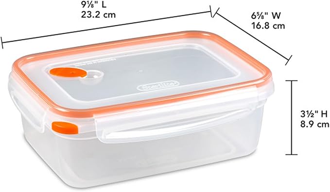Sterilite 03221106 8.3 Cups Rectangle Ultra-Seal™ Container 6PK