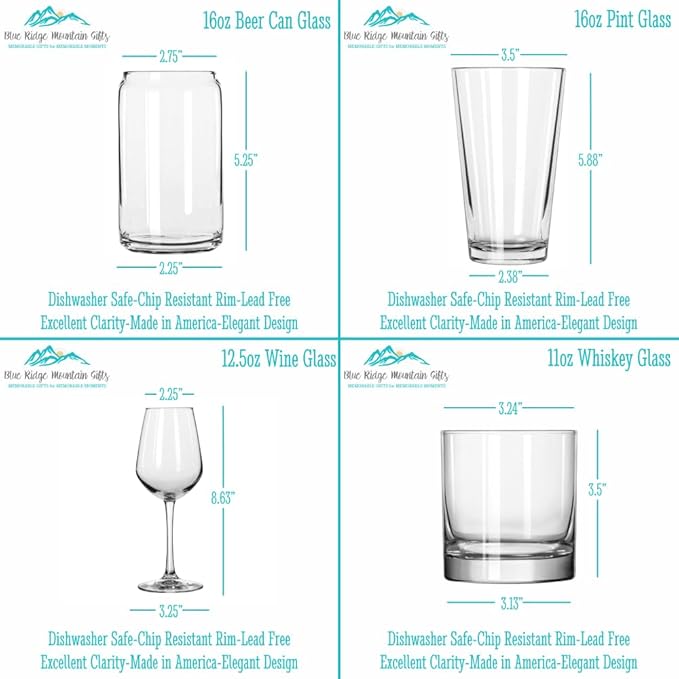 Blue Ridge Mountain Gifts - State College Souvenir - Pennsylvania Glassware Gift, Etched City Map, Laser Engraved and Dishwasher Safe