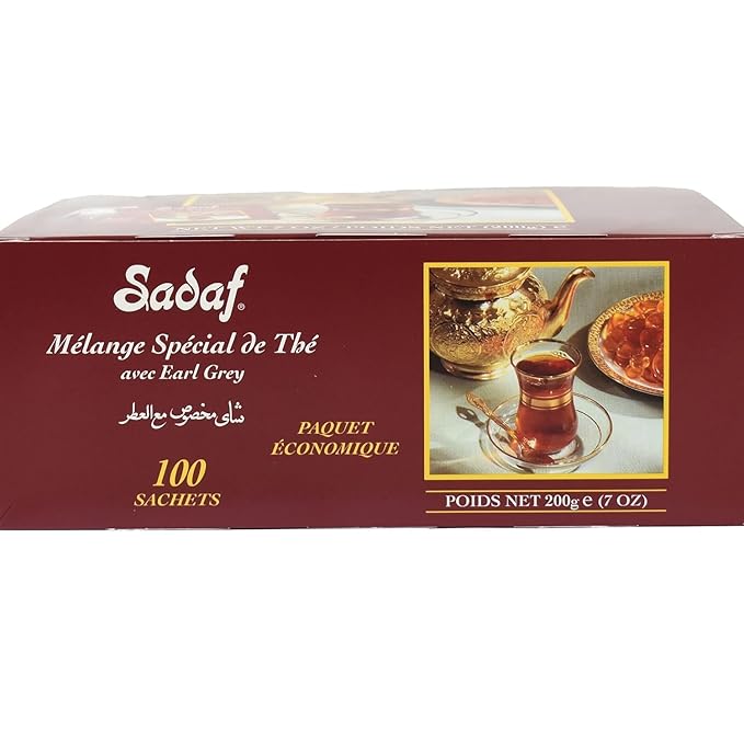 Sadaf Earl Grey Tea Bags | Special Blend Earl Grey Ceylon Black Tea | Product harvested in Sri Lanka | 100 bags (Pack of 2)