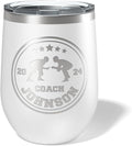 Wrestling Coach gifts, Tumbler, Coach tumbler, Wrestling gifts, Coach Beer glass, Coach gift, Wrestling Coach, Coach gifts, Wrestling Coach (Wrestling Circle, White, 12oz Wine Tumbler)