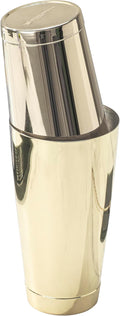 Restaurantware Bar Lux 24 Ounce Boston Shaker 1 Gold-Plated Cocktail Shaker - Weighted Bottom No Leak Stainless Steel Martini Drink Mixer Essential Bar Tool For Home Use Or Bartenders