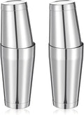 4 Pack Cocktail Shakers Professional Bar Shaker Boston Set Stainless Steel Martini Drink Mixer Basic Tool Weighted Shake Metal Can Cocktail Shaker Set(Silver)