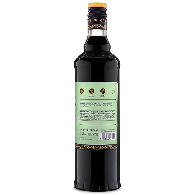 Liber & Co. Caramelized Fig Syrup - Made with California Mission & Calimyrna Figs - Perfect for Old Fashioneds, Manhattans & Aged Spirit Cocktails - Makes 50 Drinks - Craft Cocktail Mixer (25.4 oz)