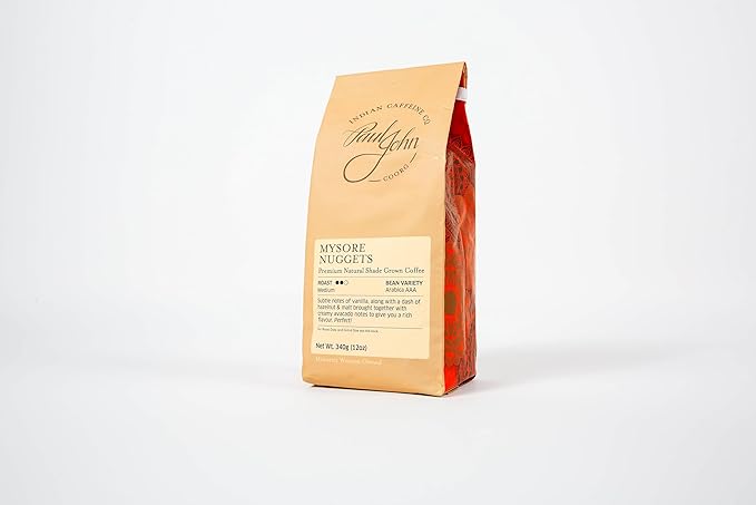 Mysore Nuggets | Medium Roast | Whole Bean Coffee | Aromatic with Hints of Hazelnut & Malt | 12oz