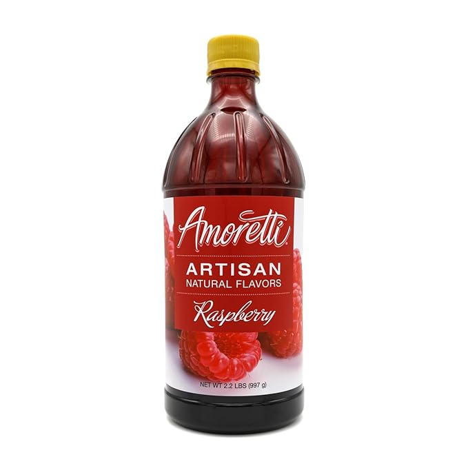 Amoretti - Natural Raspberry Artisan Flavor Paste, 2.2 lbs, Perfect For Ice Cream, Beverages, Cakes, and more, Preservative Free, Vegan, Gluten Free, No Artificial Sweeteners, Highly Concentrated
