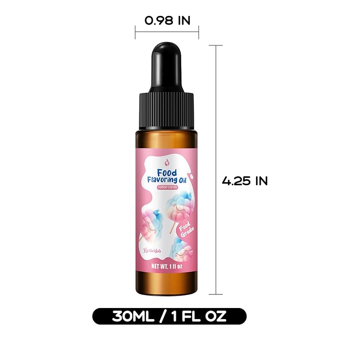 Cotton Candy Flavoring Extract – 1 fl oz Concentrated Food Flavoring Oil for Baking, Candy Making, Lip Gloss & Desserts, with Glass Dropper