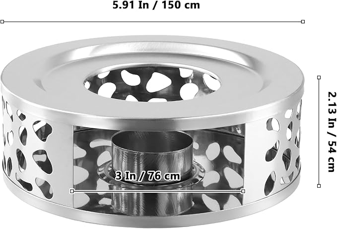 4PCS 430 Stainless Steel Teapot Warmer, Teapot Heater with Tealight Holder, Tea Pot Warmer Base for Meet for Tea