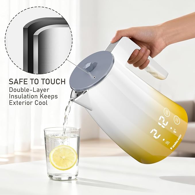electric kettle with 5 presets temperature control (Yellow Gradient)
