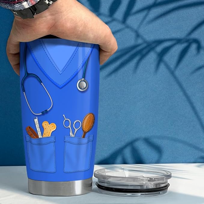 SANDJEST Vet Tech Tumbler 20oz Veterinarian Gifts for Women Men Stainless Steel Insulated Tumblers Coffee Travel Mug Cup Veterinarians Gift for Birthday Christmas