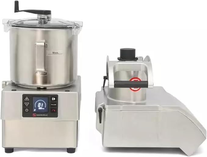 Sammic CK-38VCombi Vegetable Prep & Food Processor, Commercial Countertop Unit, 3 HP Variable Speed Motor, Reverse Function, Digital Controls, Force Control System, 8.5 Qt Bowl, 120V