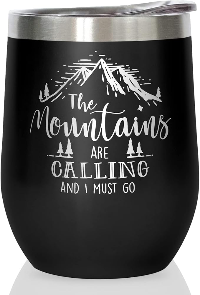 Best Gifts For Outdoor Lovers, The Mountains Are Calling 12oz Tumbler Cup, Gifts For Outdoor Enthusiasts, Mountain Coffee Mug, Climber Hiking Gifts, Mountaineering Camping Gift Ideas