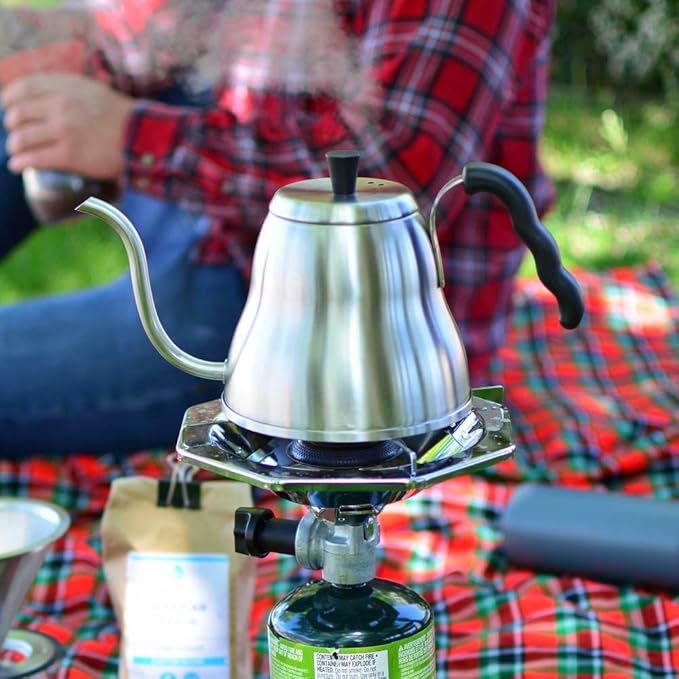 GROSCHE - Marrakesh Gooseneck Kettle Stovetop - 34 oz Stainless Steel Pour Over Coffee & Tea Kettle - Gooseneck Design for Precise Pouring, Integrated Thermometer for Optimal Brewing Temperature