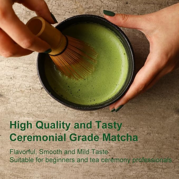MatchAdmire Ceremonial Grade Matcha Powder, Organic Green Tea Powder, Rich Flavor,100% Vegan with No Fillers, Radiation-Free, 3.53oz Tin