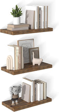 12 Inch Deep Floating Shelves for Wall 3 Pack Floating Shelfs Large Storage Space Wall Decor Display Shelf for Bathroom Living Room Bedroom Kitchen 23.8" W x 12" D x 1.2" H Rustic Brown