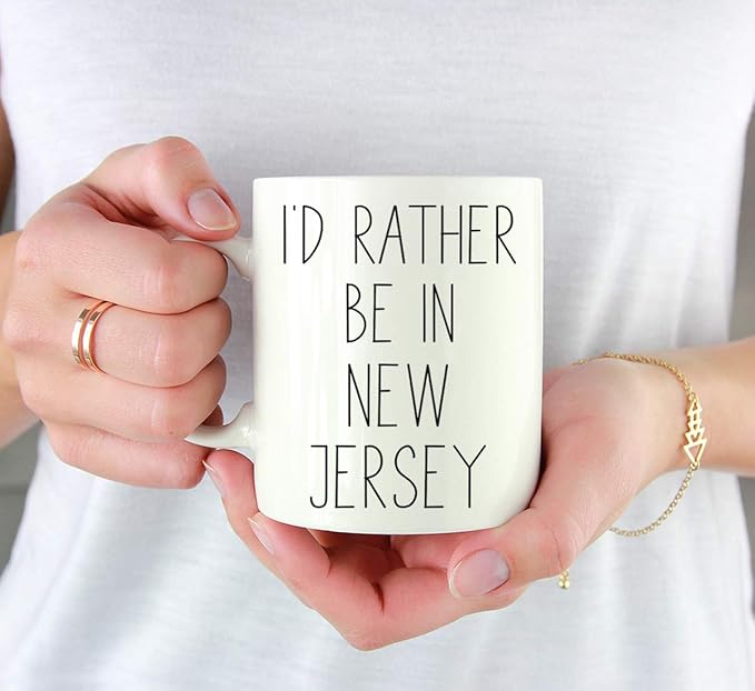 Andaz Press U.S. State 11oz. Coffee Mug Gift, I'd Rather Be in New Jersey, 1-Pack, Long Distance College Going Away Study Abroad Birthday Christmas Gifts