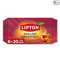 Lipton English Breakfast Tea Bags, Flavored Teabags, 120 Total Bags (20ct - Pack of 6)