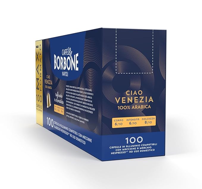 Caffè Borbone Ciao Venezia Aluminum Capsules Compatible with Nespresso Original Machines, Medium Roast, 100 Count