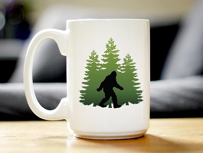 Bevvee Bigfoot Coffee Mug - Funny Bigfoot Gifts for Sasquatch Enthusiasts - Large 15oz White Ceramic Mug