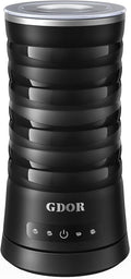 GDOR 4 in 1 Milk Frother and Steamer, 10oz Milk Steamer, Cold Foam Maker, Hot Chocolate Maker, Frother for Coffee, Latte, Cappuccino & More, Black
