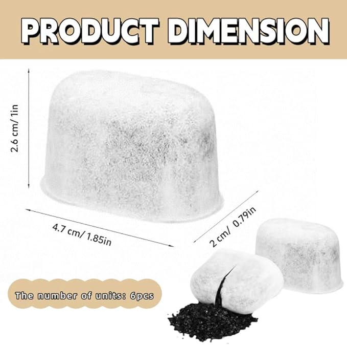 7313285779 Coffee Filter Replacement For Delonghi Espresso Machines, Carbon Filters Espresso Machine Filter Replacement Parts For Coffee Maker- 6 PCS