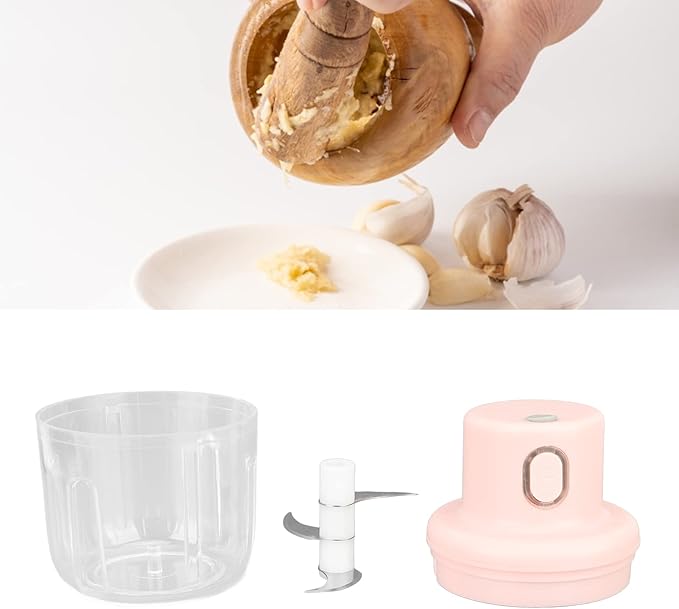 Electric Mini Garlic Chopper for Onion Ginger Small Food Processor 250ml