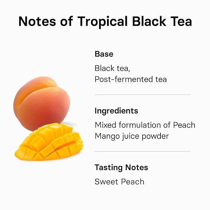 OSULLOC Peach Black Tea (Tropical Mango & Peach Flavor), Fruit tea Blend, Premium Teabags from Jeju Island, 20 count