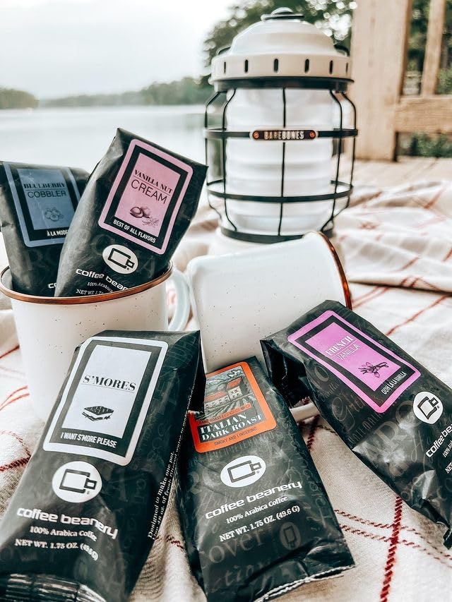 Coffee Beanery Chocolate Marshmallow Flavored Coffee, 1-1.75oz Try Me Size Coffee Sampler, Light-Medium Roast