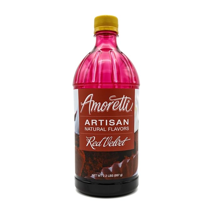 Amoretti - Natural Red Velvet Artisan Flavor Paste, 2.2 lbs, Perfect For Ice Cream, Beverages, Cakes, and more, Preservative Free, Vegan, Gluten Free, No Artificial Sweeteners, Highly Concentrated