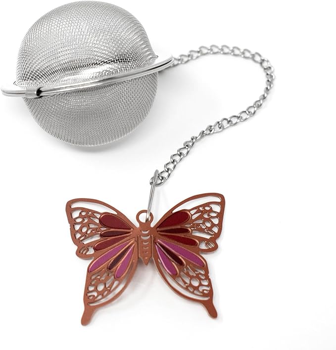Norpro Mesh Tea Infuser with Butterfly Charm, 2-Inch, Stainless Steel