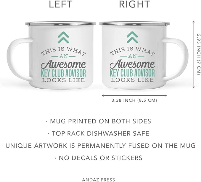 Andaz Press 11oz. Stainless Steel Campfire Coffee Mug Gift, This is What an Awesome Key Club Advisor Looks Like, 1-Pack, Birthday Gift Ideas Coworker Him Her, Includes Gift Box
