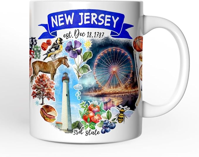 OrnamentallyYou Artistic New Jersey State Themes and Landmarks Mug