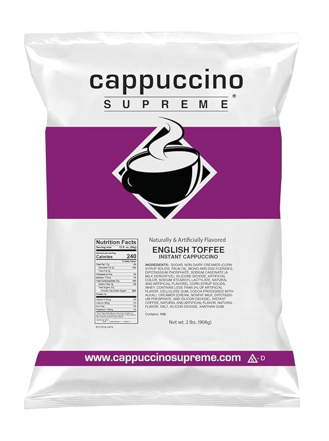 Cappuccino Supreme English Toffee Instant Cappuccino Mix 6 x 2 lbs