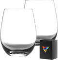 Stemless Wine Glasses for Red or White Wine (Set of 2), 18-Ounces, Large Wine Glasses for Cabernet, Pinot Noir, Burgundy, Bordeaux (CLEAR)