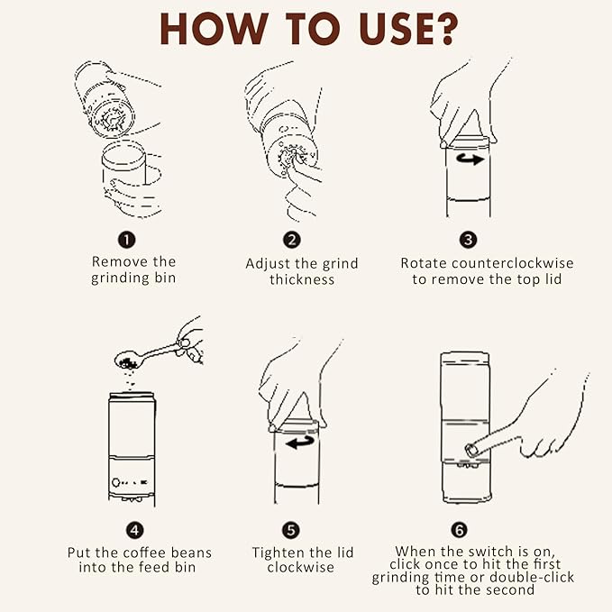 SANMAS Electric Burr Coffee Grinder with Stainless Steel Grinding Core, Rechargeable Coffee Beans Mil Grinder with 80 Grind Settings from Fine to Coarse for Espresso, Portable for Camping Travel