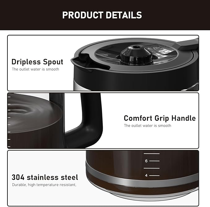 14-Cup Coffee Pot Replacement Carafe Compatible with Mr. Coffee 14-Cup Programmable Coffee Maker, Model #: BVMC-PC14-CARAFE. 1 Pack
