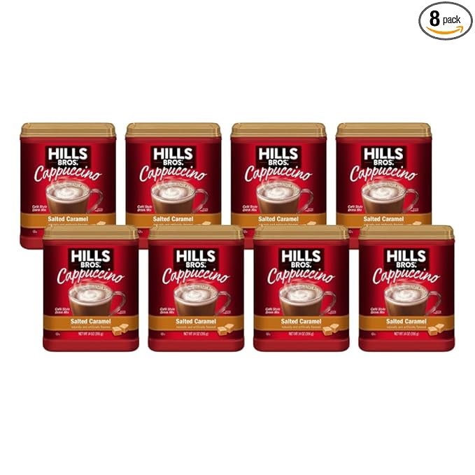 Hills Bros. Flavor Coffee (Salted Caramel, 14 Ounce (Pack of 8)