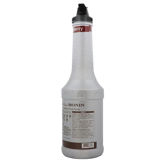 Monin - Wildberry Purée, Rich Berry Flavor, Great for Teas, Sodas, Cocktails, & More, Natural Flavors, No Artificial Sweeteners or Ingredients, Gluten-Free, Vegan, Non-GMO, Clean Label (1 Liter)