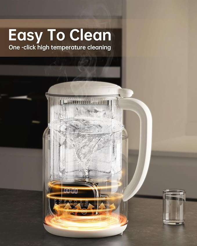 KDV 8 in 1 Nut Milk Maker Machine,32oz Automatic Soy Milk Maker Blender for Almond, Oat, Coconut, Plant-Based & Non-Dairy Milks/Beverages with Delay Start/Boil Water/Keep Warm