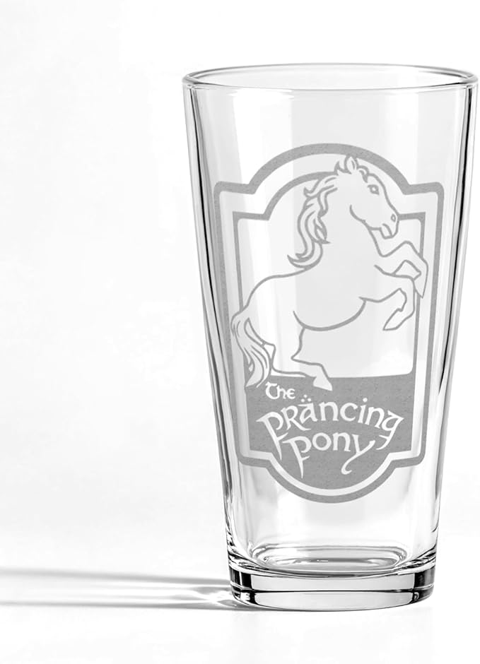THE PRANCING PONY Engraved 16oz Pint Glass | Inspired by Tolkien Power Ring and Middle Earth | Great Christmas Gift Idea | Unique Elvish Fantasy Wizard Fantasy Decor!
