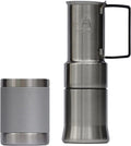 nCamp - Café, Portable Coffee Maker, Portable Espresso Machine, Compact Camping Coffee Maker, Stainless Steel Travel Coffee Maker with Camping Coffee Cup, Reusable, 12 oz