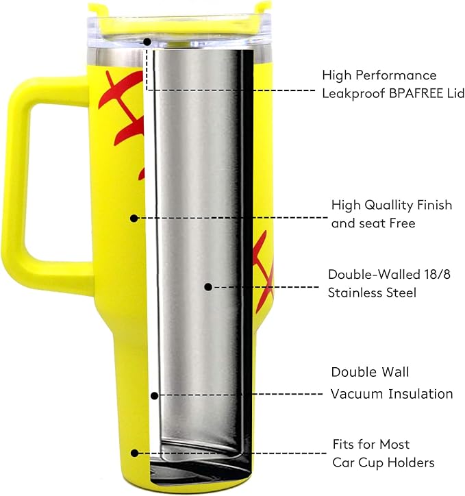 FMYWZS 40 oz Softball Tumbler with Handle, Double Wall Vacuum Insulated Stainless Steel Cup Travel Mug with Lid and Straw, Softball Accessories Stuff Gifts for Mom Men Boys Girls