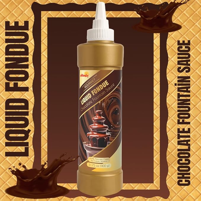 Gulluoglu Topping Sauce – Liquid FonduDessert Sauce, 30.42 fl oz 900g | Squueze Bottle | Perfect for Ice Cream, Cakes & Coffee, Topping (6 pack, Liquid Fondu)
