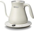 INFOOD 0.8L Gooseneck Electric Kettle, Precise Temperature Control for Pour Over Coffee & Tea, 1200W Fast Boiling Water, Auto Shut Off, Scheduling, Stainless Steel, White
