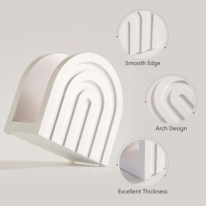 White Napkin Holders for Paper Napkins, Paper Napkin Holder for Table,Modern Wooden Napkins Holders for Table(5.5" x 2.9" x 5.5")