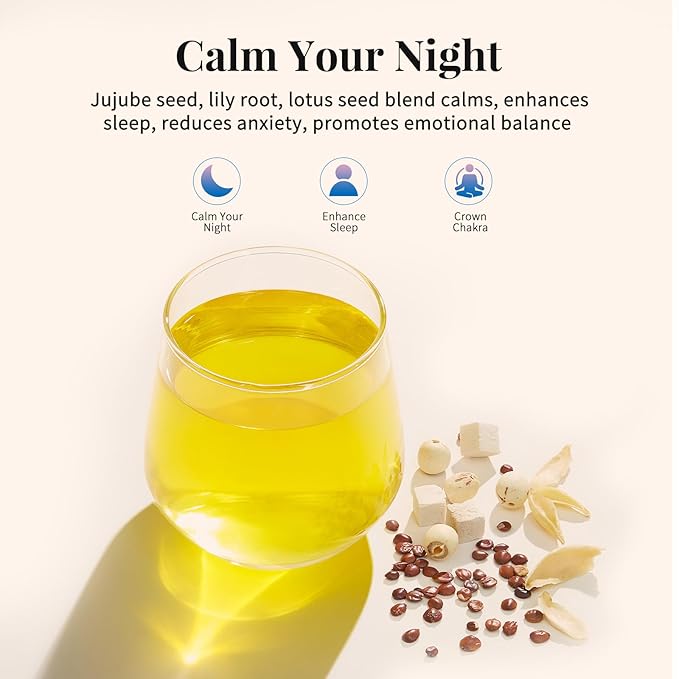 Leafberry Herbal Tea Sampler (Sleep Tea) - 10 Caffeine-Free Decaf Pyramid Bags | Relaxing Bedtime Gift Set for Women & Men | Promote Sleep and Calm the Mind