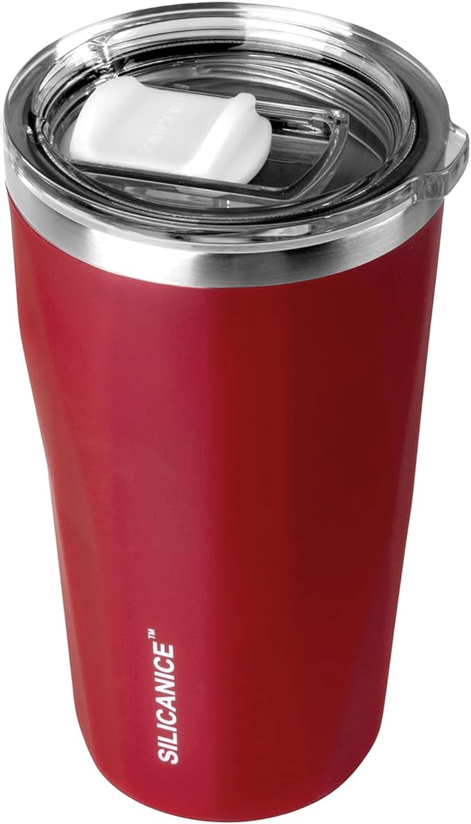 20oz Soft Touch Diamond Tumbler - Double Wall Stainless Steel Vacuum Insulated Coffee Cup With Detachable Slider Lid | BPA Free, Dishwasher Safe, Thoughtful Gift for Her - Bright Red