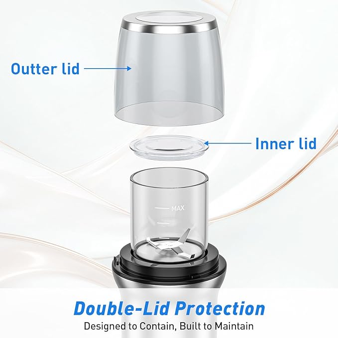 Coffee Grinder Electric Spice Herb Seeds Grinder with Two Glass Bowl, Dry and Wet Grinder
