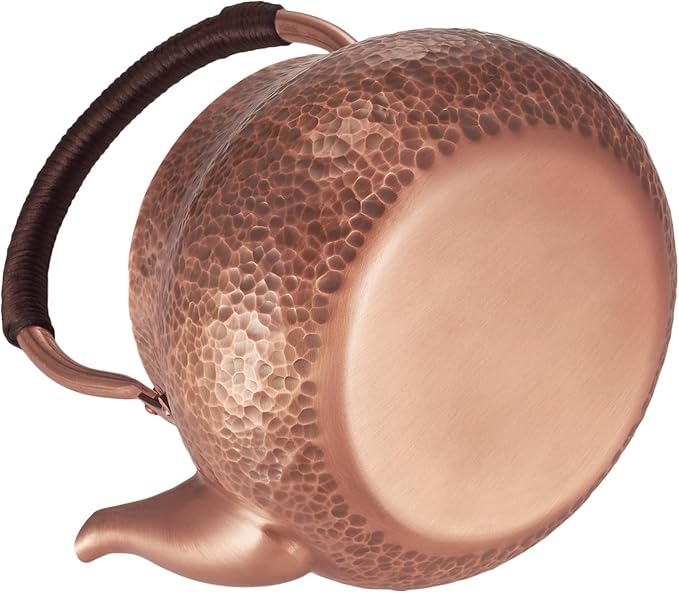 Handmade Copper Tea Kettle for Stove Top, Hammered Solid Pure Copper Teapot Made for Gasstove, 1200ml (Type-B)