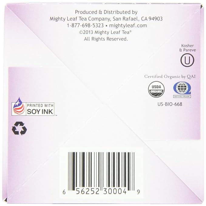 Mighty Leaf Organic Earl Grey Black Tea – 45 Count (15 Silken Tea Bags per Box, Pack of 3) – Smooth, Aromatic Whole Leaf Black Tea with Bergamot – USDA Organic – Packaging May Vary