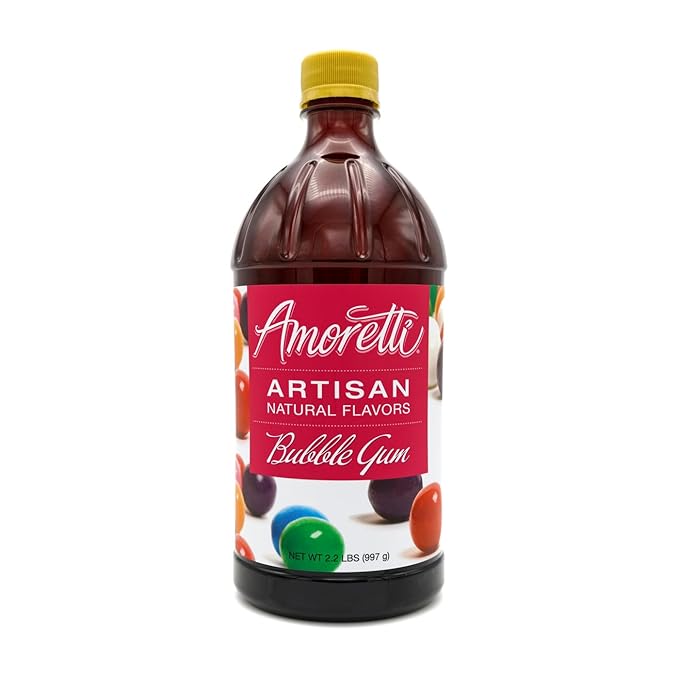 Amoretti - Natural Bubble Gum Artisan Flavor Paste, 8 oz, Perfect For Ice Cream, Beverages, Cakes, and more, Preservative Free, Vegan, Gluten Free, No Artificial Sweeteners, Highly Concentrated
